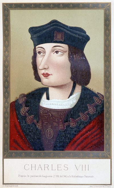 Retrato de Carlos VIII (1470 - 1498) - en “Louis XII et Anne de Bretagne” por Paul Lacroix; ed. Hurtrel, París de Unknown artist