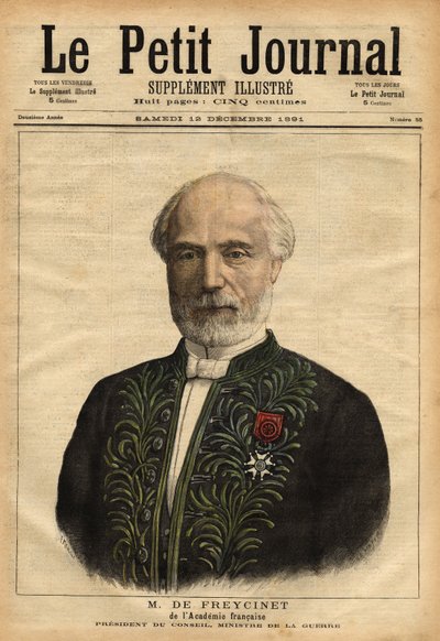 Retrato de Charles de Freycinet (1828-1923), ingeniero, miembro de la academia de ciencias (1882) y de la academia francesa (1890), político, repetidamente presidente del consejo (1879-1880) de Unknown artist