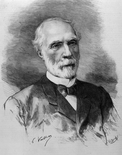 Retrato de Charles de Freycinet (1828 - 1923), Presidente del Consejo de Ministros. Grabado del siglo XIX. de Unknown artist