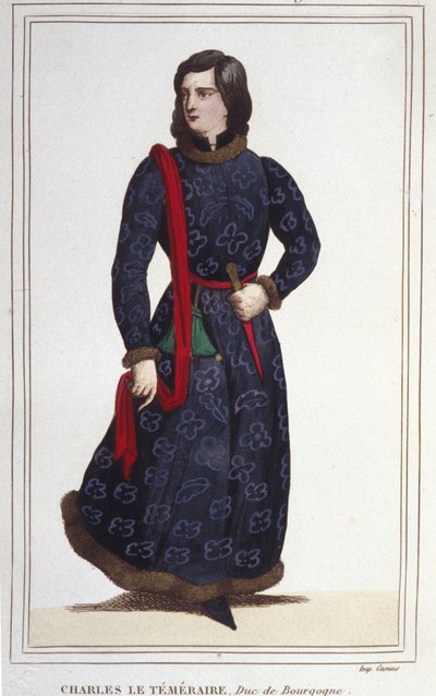 Retrato de Carlos el Temerario (1433-1477), Duque de Borgoña (grabado de 1830) de Unknown artist