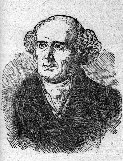 Retrato de Christian Hahnemann (1755 - 1843), médico fundador de la homeopatía. Grabado del siglo XIX. de Unknown artist