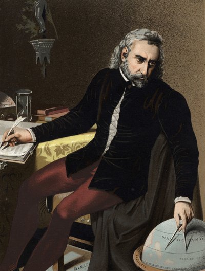 Retrato de Cristóbal Colón en italiano Cristoforo Colombo: Navegante de origen genovés. de Unknown artist