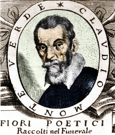Retrato de Claudio Monteverdi después del frontispicio de Fiori poetici raccolti nel funerale del molto illustrious e molto reverendo Signor Claudio Monteverdi, publicado en Venecia en 1644. de Unknown artist