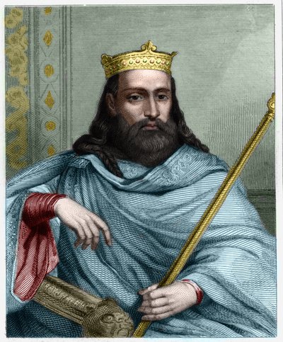 Retrato de Clotario I (497 - 561), Rey de Neustria y Rey de los Francos - en “Histoire des Francais” de Lavallee, grabado. de Unknown artist