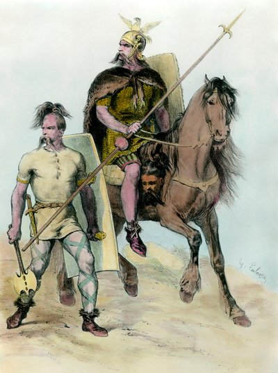 Retrato de Clodoveo I a caballo (465 - 511) Rey de los Francos de Unknown artist