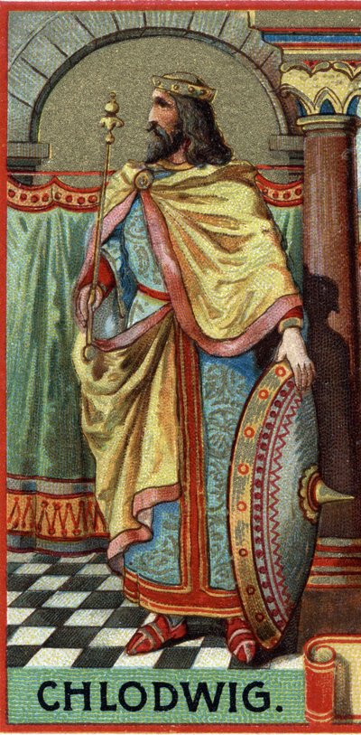 Retrato de Clovis, Rey de los Francos de 481-511 d.C. de Unknown artist