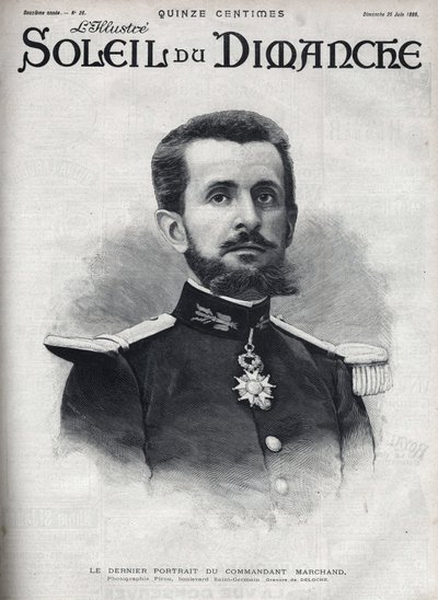 Retrato del comandante Jean Baptiste Marchand (1863-1934). Grabado en "Le sun-du-dimanche", 25 de junio de Unknown artist