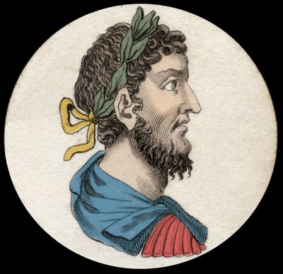Retrato de Cómodo (161-192), emperador romano. Grabado del siglo XIX de Unknown artist