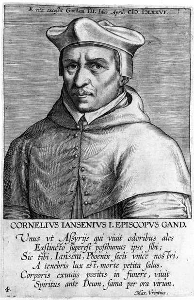 Retrato de Cornelius Jansen, llamado Jansenius (1585-1638), fundador del jansenismo. Grabado del siglo XVII. de Unknown artist