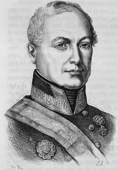 Retrato del Conde Joseph Radetzky (1766 - 1858). Grabado de finales del siglo XIX en “Histoire de France” de H. Martin de Unknown artist