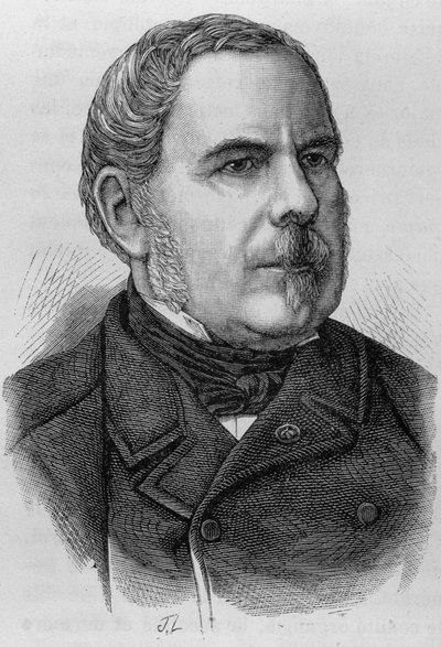 Retrato del Conde Napoleón Daru (? - 1889). Grabado de finales del siglo XIX en 