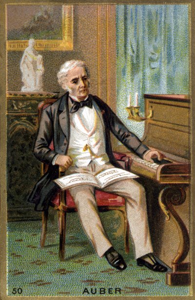 Retrato de Daniel François Esprit Auber (1782-1871), compositor francés. Cromolitografía del siglo XIX de Unknown artist