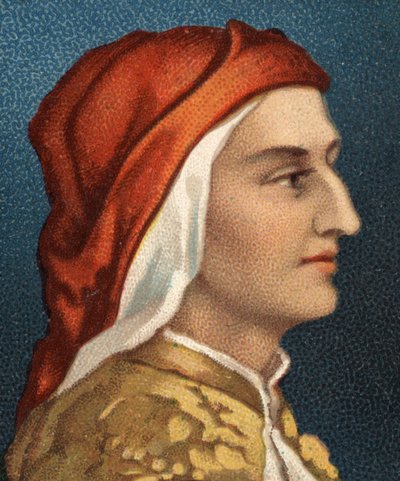 Retrato de Dante Alighieri (1265-1321), escritor italiano de Unknown artist