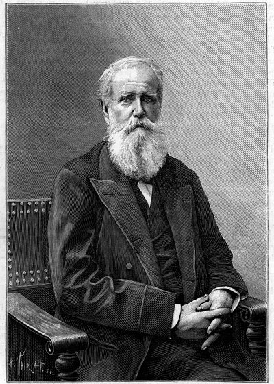 Retrato de Dom Pedro II de Alcántara (Pedro II) (1825-1891), Emperador de Brasil. (De una fotografía de Nadar). Grabado en “La Nature: revue des sciences et de leurs applications aux arts et a l