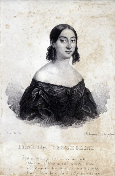 Retrato de Erminia Frezzolini. Soprano italiana (1818-1884) de Unknown artist