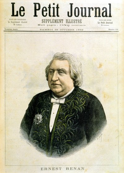 Retrato de Ernest Renan en traje de académico - en “Le Petit Journal” del 22/10/1892 de Unknown artist