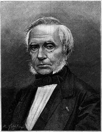 Retrato de Eugène Bourdon (1808-1884), ingeniero francés, inventor del "manómetro Bourdon" para medir la presión. Grabado en "Nature. Revue des sciences et de ses applications aux arts et à l
