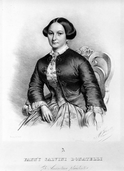 Retrato de Fanny Salvini Donatelli, cantante que interpretó a la primera Violetta en “La Traviata” de Giuseppe Verdi en 1853 de Unknown artist