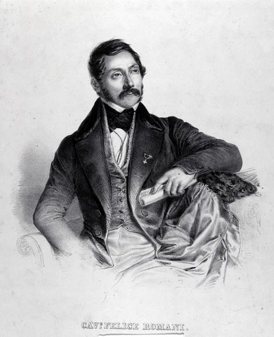 Retrato de Felice Romani, libretista, poeta y crítico italiano (1788-1865) de Unknown artist
