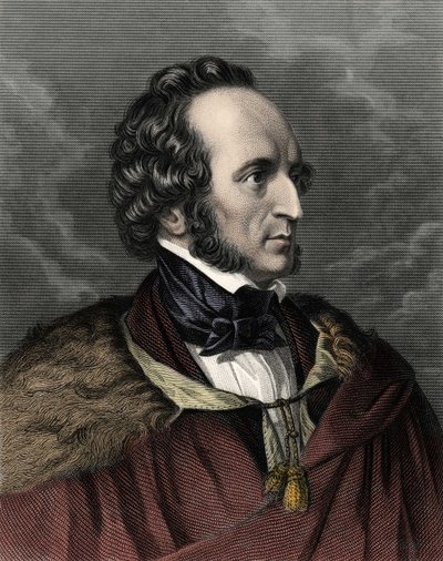 Retrato de Felix Mendelssohn Bartholdy (1809-1847), compositor y director alemán. de Unknown artist