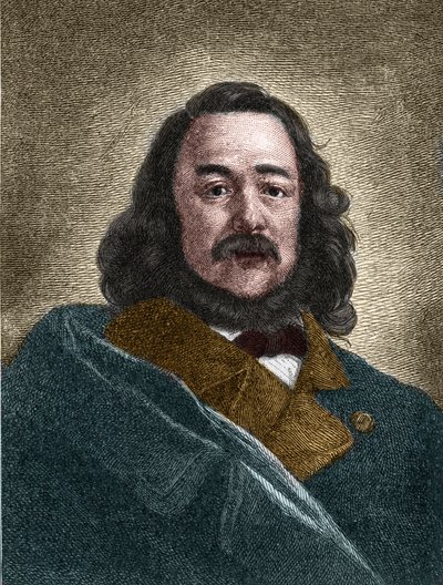 Retrato de Ferdinand Freiligrath (1810-1876) escritor alemán. de Unknown artist
