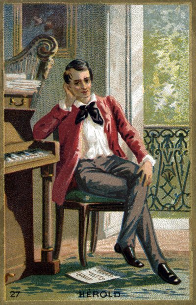 Retrato de Ferdinand Hérold (1791 - 1833), compositor francés. Cromolitografía del siglo XIX de Unknown artist
