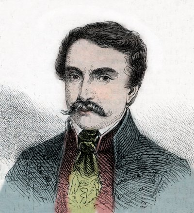 Retrato de Ferenc Deak, político húngaro - Grabado en “El Mundo Ilustre” de Unknown artist