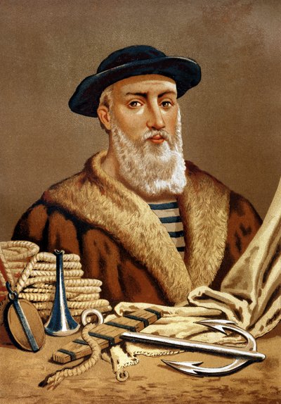 Retrato de Fernando de Magallanes, navegante portugués (1480-1521) (Hombres y Mujeres Célebres) de Unknown artist