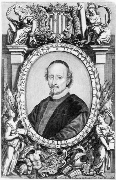 Retrato de Francesco Grimani, eclesiástico veneciano del siglo XVI. Fue obispo y patriarca de Venecia. Grabado de Unknown artist