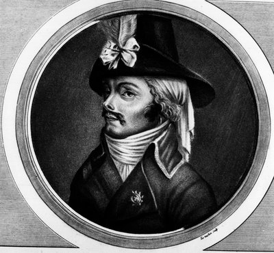 Retrato de François Athanase (François-Athanase) De Charette de la Contrie (1763-1796), soldado. Grabado en “Colección completa de pinturas históricas de la revolución francesa, en tres volúmenes.” 1804 de Unknown artist