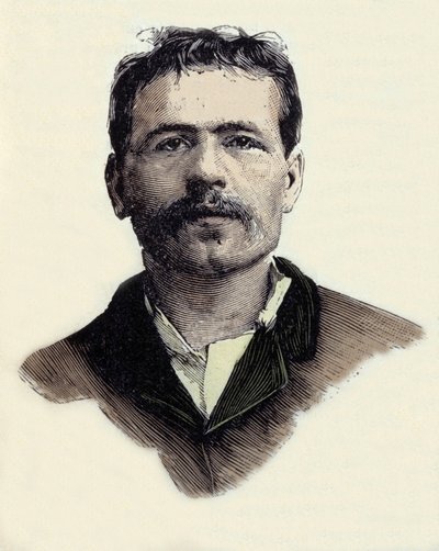 Retrato de François Claudius Koenigstein (1859-1892), activista terrorista anarquista francés. Grabado del siglo XIX de Unknown artist