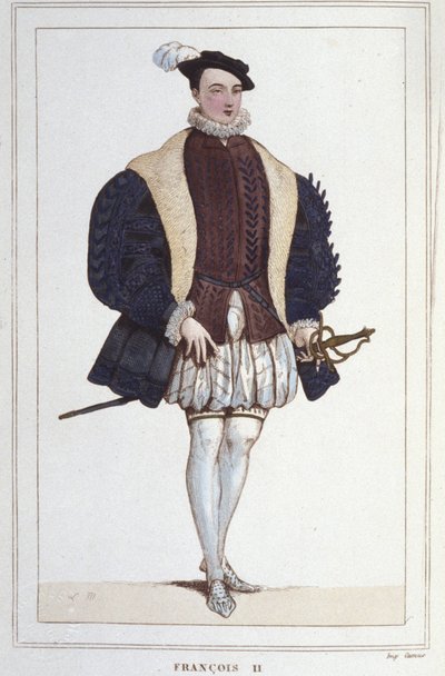 Retrato de Francisco II (1544 - 1560), Rey de Francia grabado de 1830 de Unknown artist