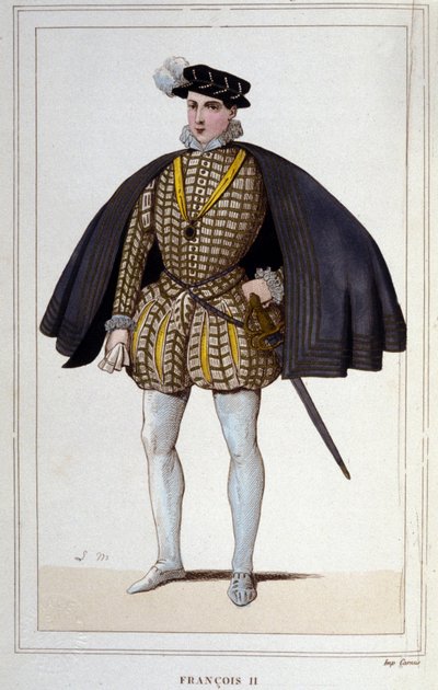 Retrato de Francisco II (1544 - 1560), Rey de Francia grabado de 1830 de Unknown artist