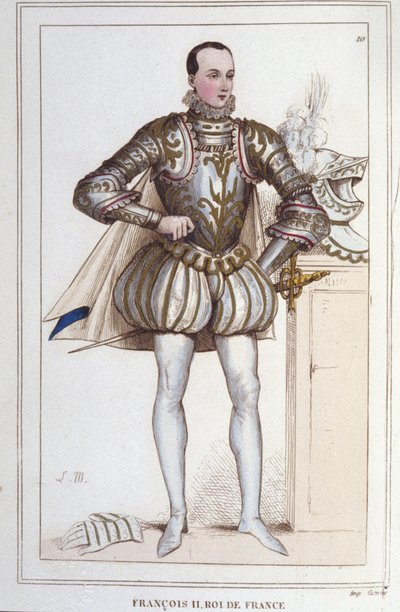 Retrato de Francisco II (1544 - 1560), Rey de Francia grabado de 1830 de Unknown artist