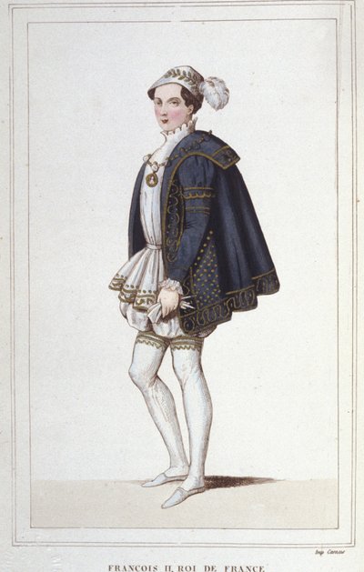 Retrato de Francisco II (1544 - 1560), Rey de Francia. Grabado de 1830 de Unknown artist