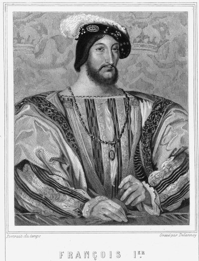 Retrato de Francisco I (1494 - 1547), Rey de Francia - en “Histoire des Français” de Lavallée, grabado, sd. de Unknown artist