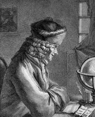 Retrato de François Marie Arouet, conocido como Voltaire (1694-1778) en el Château de Ferney en 1764 de Unknown artist