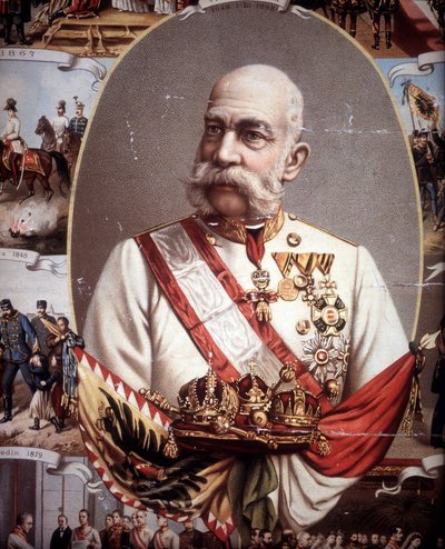 Retrato de Francisco José I (1830 -1916). Emperador de Austria y Rey de Hungría. Cromolitografía de finales del siglo XIX de Unknown artist