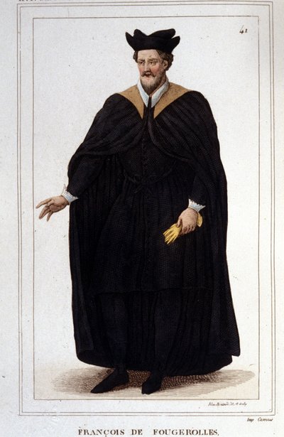 Retrato de François de Fougerolles, latinista, doctor en medicina. Vivió en el siglo XVI. Grabado de 1830 de Unknown artist