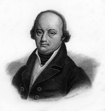 Retrato de Franz-Joseph Gall (1758-1828), médico alemán, grabado del siglo XIX de Unknown artist