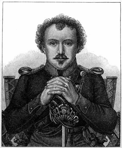 Retrato de Friedrich Heinrich Karl de la Motte, Barón Fouque conocido como La Motte-Fouque (1777-1843) escritor romántico alemán de Unknown artist