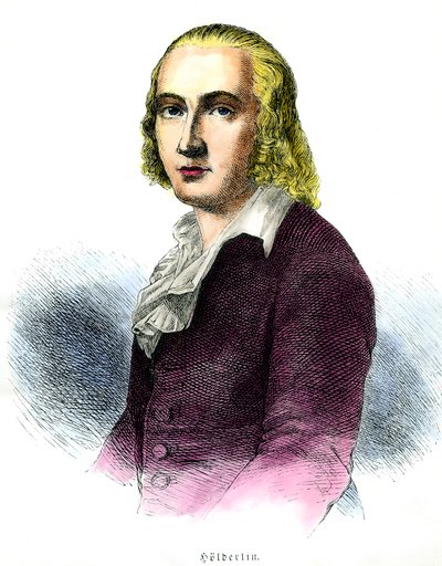 Retrato de Friedrich Hölderlin (1770-1843) poeta alemán Grabado del siglo XIX de Unknown artist