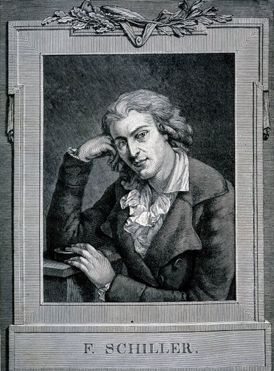 Retrato de Friedrich von Schiller (1759 - 1805), poeta y dramaturgo alemán de Unknown artist