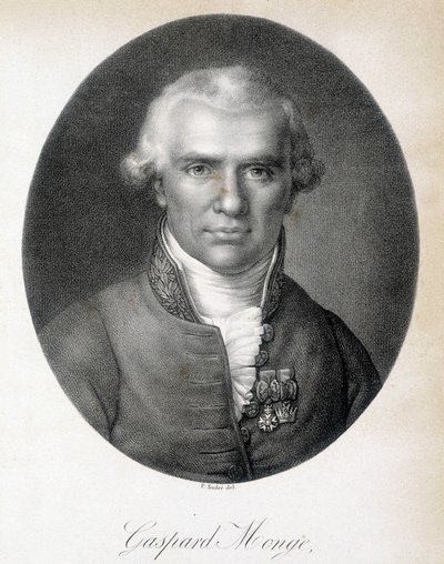 Retrato de Gaspard Monge, Conde de Peluse (1746 - 1818), matemático francés - grabado de Unknown artist