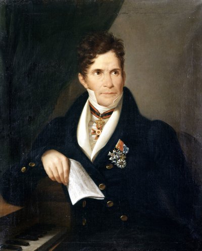 Retrato de Gaspare Spontini. Compositor italiano (1774 a 1851). Pintura anónima del siglo XIX. Galleria d