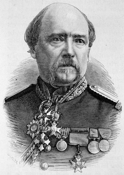 Retrato del General Coffinières. Grabado de finales del siglo XIX en “Historia de Francia” de H. Martin. de Unknown artist
