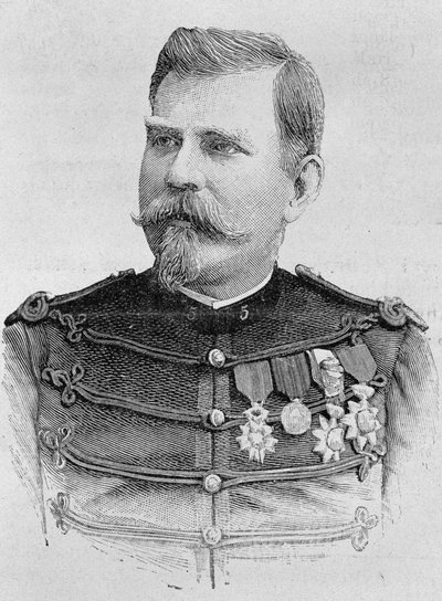 Retrato del General Joseph Joffre (1852 - 1931). Grabado de finales del siglo XIX en “Histoire de France” de H. Martin de Unknown artist