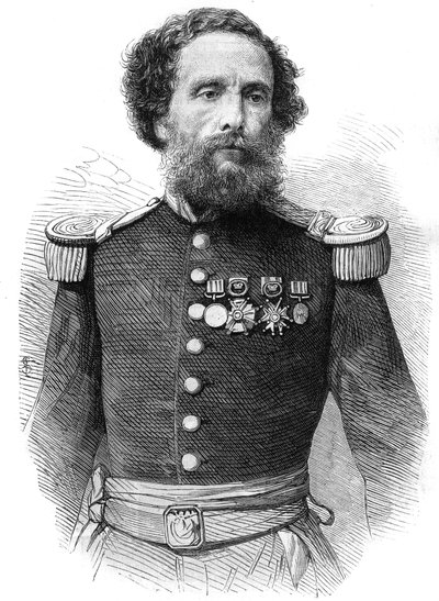 Retrato del general Juan Antonio Pezet (1809-1879) presidente de la República del Perú. Grabado en “The Illustrious Universe” de Unknown artist