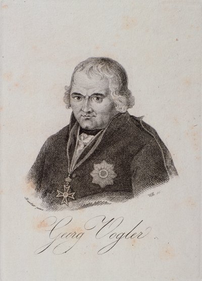 Retrato de Georg Joseph Vogler (abate Vogler) (grabado) de Unknown artist