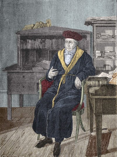 Retrato de Georg Wilhelm Friedrich Hegel en su oficina (1770 - 1831) filósofo alemán de Unknown artist